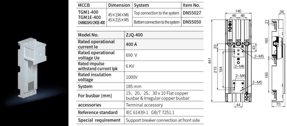 Power Busbar System Breaker Adaptor 3