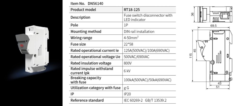 125 amp fuse holder